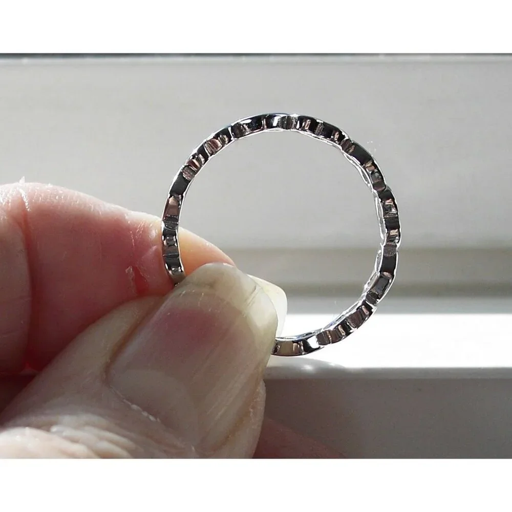 925 STERLING SILVER Hearts Eternity Band Ring Thumb Ring - Picture 7 of 16